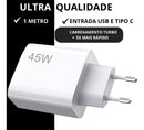 CARREGADOR PARA IPHONE TURBO 45W USB C/LIGHTNING LEHMOX LE-405 A+IOS