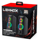 CAIXA DE SOM GAMER STEREO ELECTRONIC 
SPORTS SPEAKER RGB LIGHT 
LEHMOX GT-S5