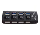 HUB USB 3.0 ALTA VELOCIDADE 
COM 4 PORTAS 5GBPS LEHMOX LEY-201