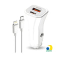 CARREGADOR VEICULAR USB + TIPO C 20W COM CABO LIGHTNING 
LEHMOX