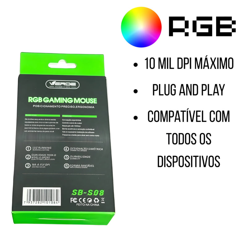 MOUSE GAMER VERDE SB-S08