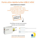 CARREGADOR PARA IPHONE TURBO 45W USB C/LIGHTNING LEHMOX LE-405 A+IOS