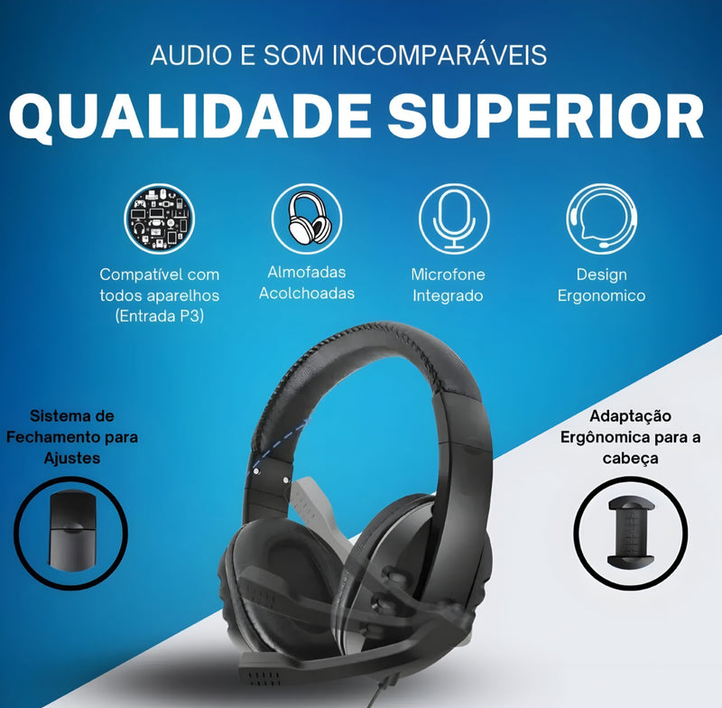 HEADPHONE GAMER COM CABO P3 
LEHMOX LEF-1020