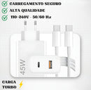 CARREGADOR TURBO 45W TIPO C 
LEHMOX LE-405 A+C