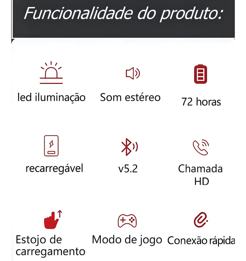 FONE DE OUVIDO BLUETOOTH 
GAMER POWER BANK XTRAD M88 PLUS