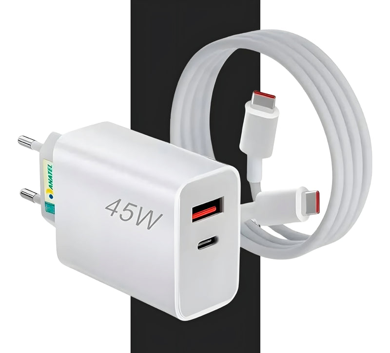 CARREGADOR PARA IPHONE TURBO 45W USB C/LIGHTNING LEHMOX LE-405 A+IOS